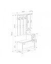 Mobile ingresso con specchio Rudolf colore tortora e bianco