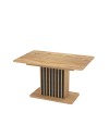 Tavolo allungabile Kadi rovere con allunga nera e struttura centrale con listelli 130x85x75H