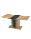 Tavolo allungabile Kadi rovere con allunga nera e struttura centrale con listelli 130x85x75H