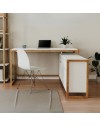 Scrivania angolare reversibile New Denver37A colore bianco e rovere