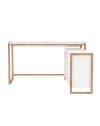 Scrivania angolare reversibile New Denver37A colore bianco e rovere