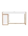 Scrivania angolare reversibile New Denver37A colore bianco e rovere