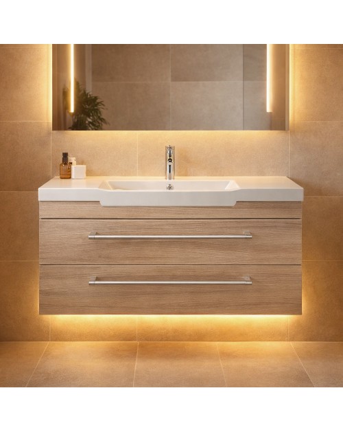 Mobile bagno con due cassetti Amanda colore palissandro larice 118 – lavabo escluso