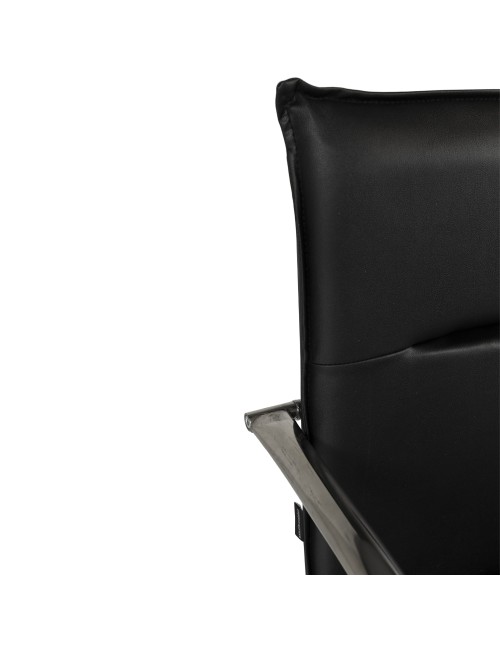 Sedia ufficio Karisma in ecopelle nera con base cromata