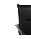 Sedia ufficio Karisma in ecopelle nera con base cromata