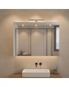 Specchiera bagno Favignana 90x68 cm con 3 ante a specchio contenitore e struttura bianca