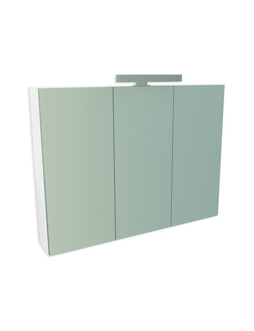 Specchiera bagno Favignana 90x68 cm con 3 ante a specchio contenitore e struttura bianca