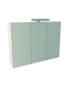 Specchiera bagno Favignana 90x68 cm con 3 ante a specchio contenitore e struttura bianca