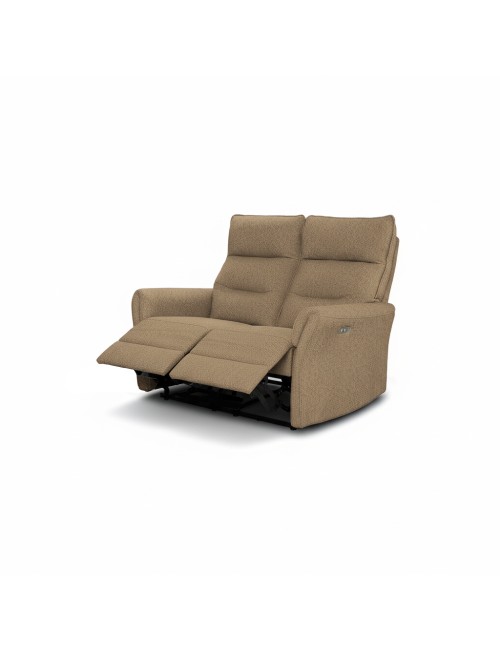 Divano recliner Softwave 2 posti elettrico in tessuto camel 134 cm