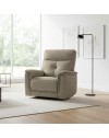 Poltrona relax Elysio con recliner elettrico in tessuto sabbia