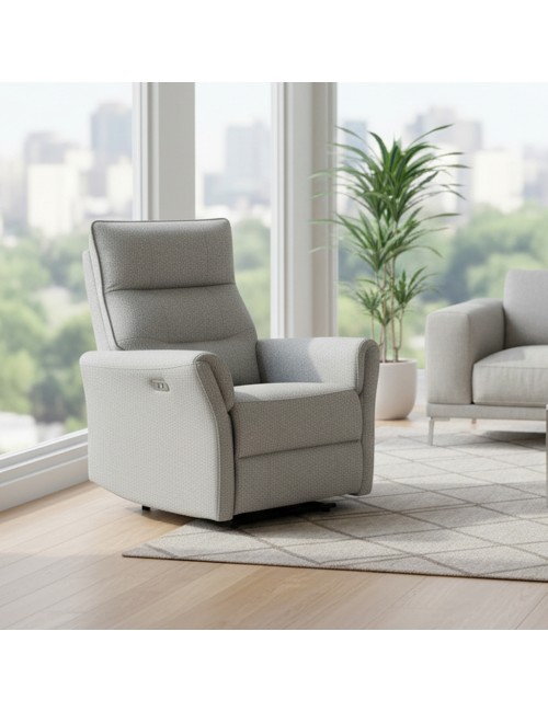 Poltrona relax softwave recliner elettrico in tessuto grigio – Comfort garantito