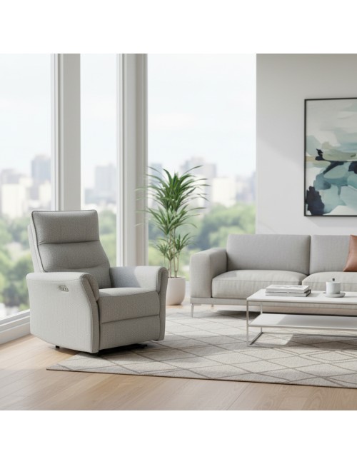 Poltrona relax softwave recliner elettrico in tessuto grigio – Comfort garantito