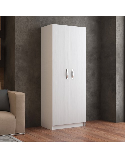 Armadio scarpiera 2 ante e 5 ripiani Gabriella 180 colore bianco frassinato