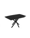 Tavolo allungabile Filis piano effetto marmo nero e oro e gambe in metallo nero 145x90x76H