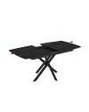 Tavolo allungabile Filis piano effetto marmo nero e oro e gambe in metallo nero 145x90x76H