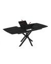 Tavolo allungabile Filis piano effetto marmo nero e oro e gambe in metallo nero 145x90x76H