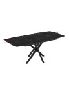 Tavolo allungabile Filis piano effetto marmo nero e oro e gambe in metallo nero 145x90x76H