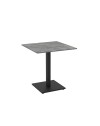 Tavolo quadrato Elora 70x70 con piano in ceramica effetto marmo grigio e struttura nera set 2 pz