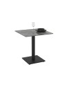 Tavolo quadrato Elora 70x70 con piano in ceramica effetto marmo grigio e struttura nera set 2 pz