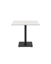 Tavolo quadrato Elora 80x80 con piano in ceramica effetto marmo bianco calacatta e struttura nera set 2 pz