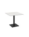 Tavolo quadrato Elora 80x80 con piano in ceramica effetto marmo bianco calacatta e struttura nera set 2 pz