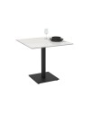 Tavolo quadrato Elora 80x80 con piano in ceramica effetto marmo bianco calacatta e struttura nera set 2 pz
