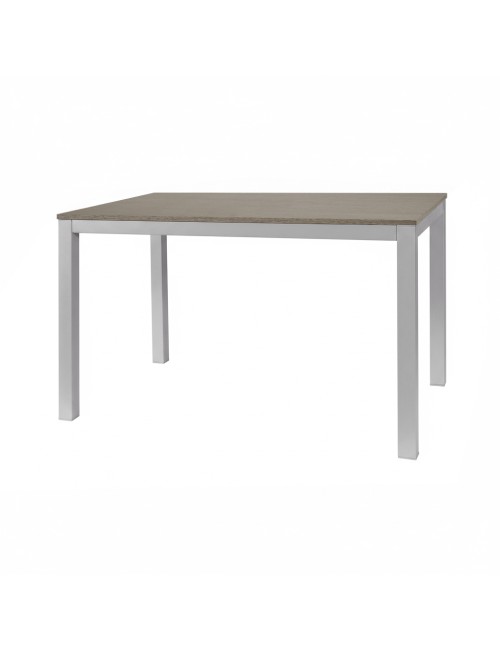 Tavolo Rettangolare 120x80 Struttura Alluminio e Piano Larice Grigio