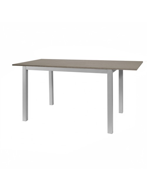 Tavolo Rettangolare 120x80 Struttura Alluminio e Piano Larice Grigio