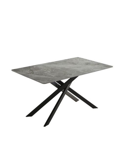 Tavolo Rettangolare Pacific piano ceramica effetto marmo grigio lucido