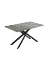 Tavolo rettangolare Pacific piano in ceramica effetto marmo grigio lucido