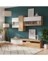 Parete attrezzata rovere e bianco Tokio 235x44,1x195h
