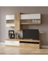 Parete attrezzata rovere e bianco Tokio 235x44,1x195h