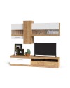 Parete attrezzata rovere e bianco Tokio 235x44,1x195h