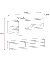 Parete attrezzata rovere e bianco Tokio 235x44,1x195h
