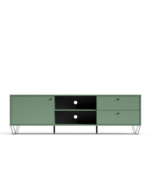 Mobile porta Tv Aldo1 con anta cassetti e vano a giorno colore verde