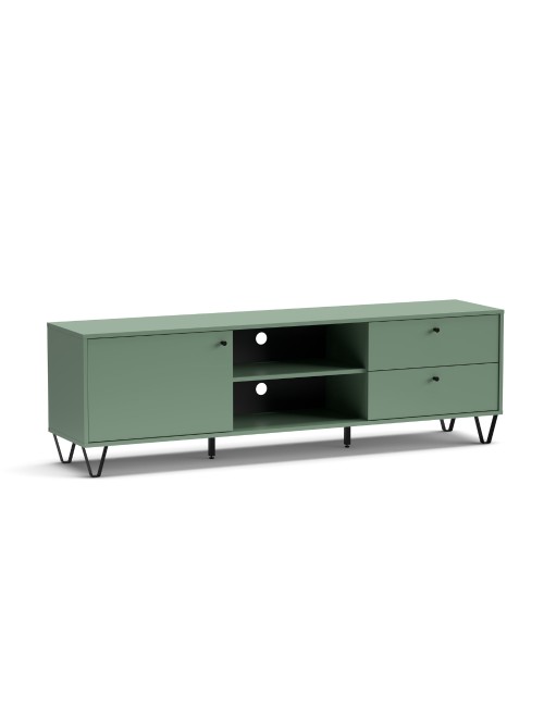 Mobile porta Tv Aldo1 con anta cassetti e vano a giorno colore verde