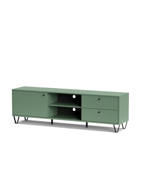 Mobile porta Tv Aldo1 con anta cassetti e vano a giorno colore verde