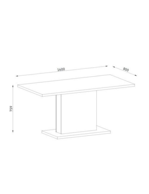 Tavolo Rettangolare Follow162 160x80x76h Colore Rovere