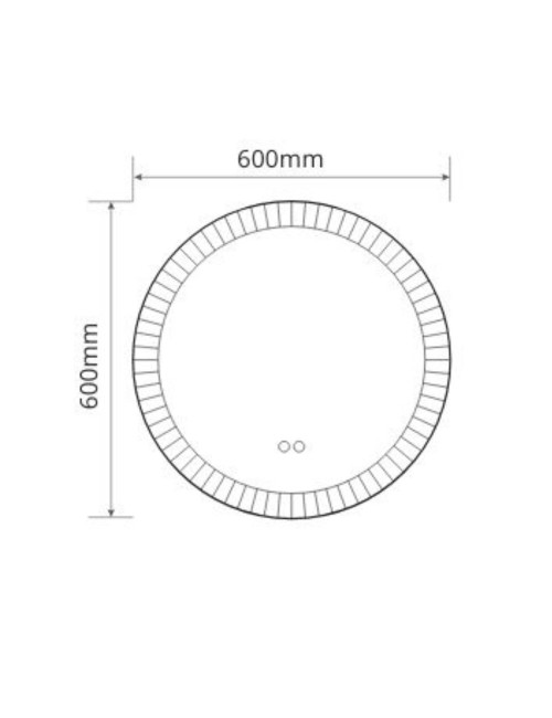 Specchio smart rotondo anti-appannamento YJ-3001-60 diametro 60x60
