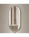 Specchio smart ovale anti-appannamento YJ-2004ORO 90x60 con cornice oro in acciaio inox satinato