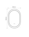 Specchio smart ovale anti-appannamento YJ-2004ORO 90x60 con cornice oro in acciaio inox satinato