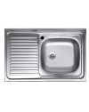 Lavello appoggio acciaio inox 80x50 cm una vasca e gocciolatoio sinistro SA216