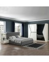 Camera da letto Rams armadio 2 ante scorrevoli colore bianco lucido