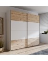 Armadio Elio 2 ante scorrevoli rovere e bianco 220x61x210.5H