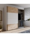 Armadio Elio 2 ante scorrevoli rovere e bianco 220x61x210.5H
