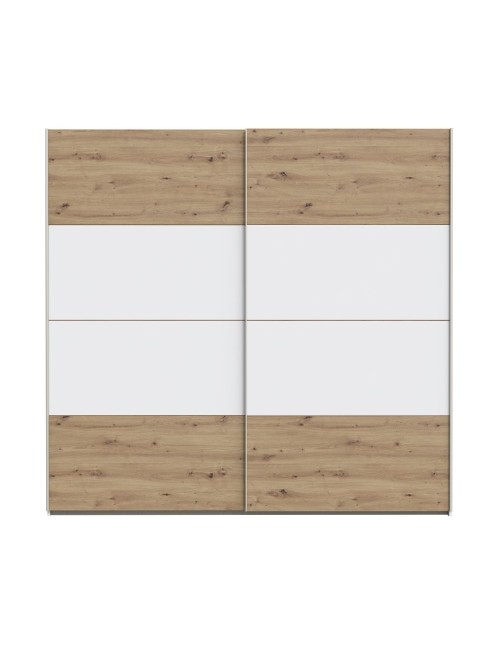 Armadio Elio 2 ante scorrevoli rovere e bianco 220x61x210.5H
