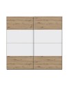 Armadio Elio 2 ante scorrevoli rovere e bianco 220x61x210.5H