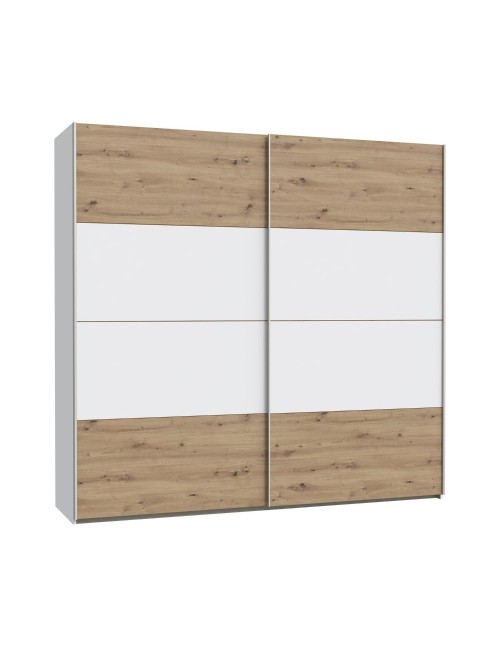 Armadio Elio 2 ante scorrevoli rovere e bianco 220x61x210.5H