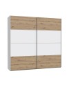 Armadio Elio 2 ante scorrevoli rovere e bianco 220x61x210.5H