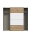 Armadio Elio 2 ante scorrevoli rovere e bianco 220x61x210.5H